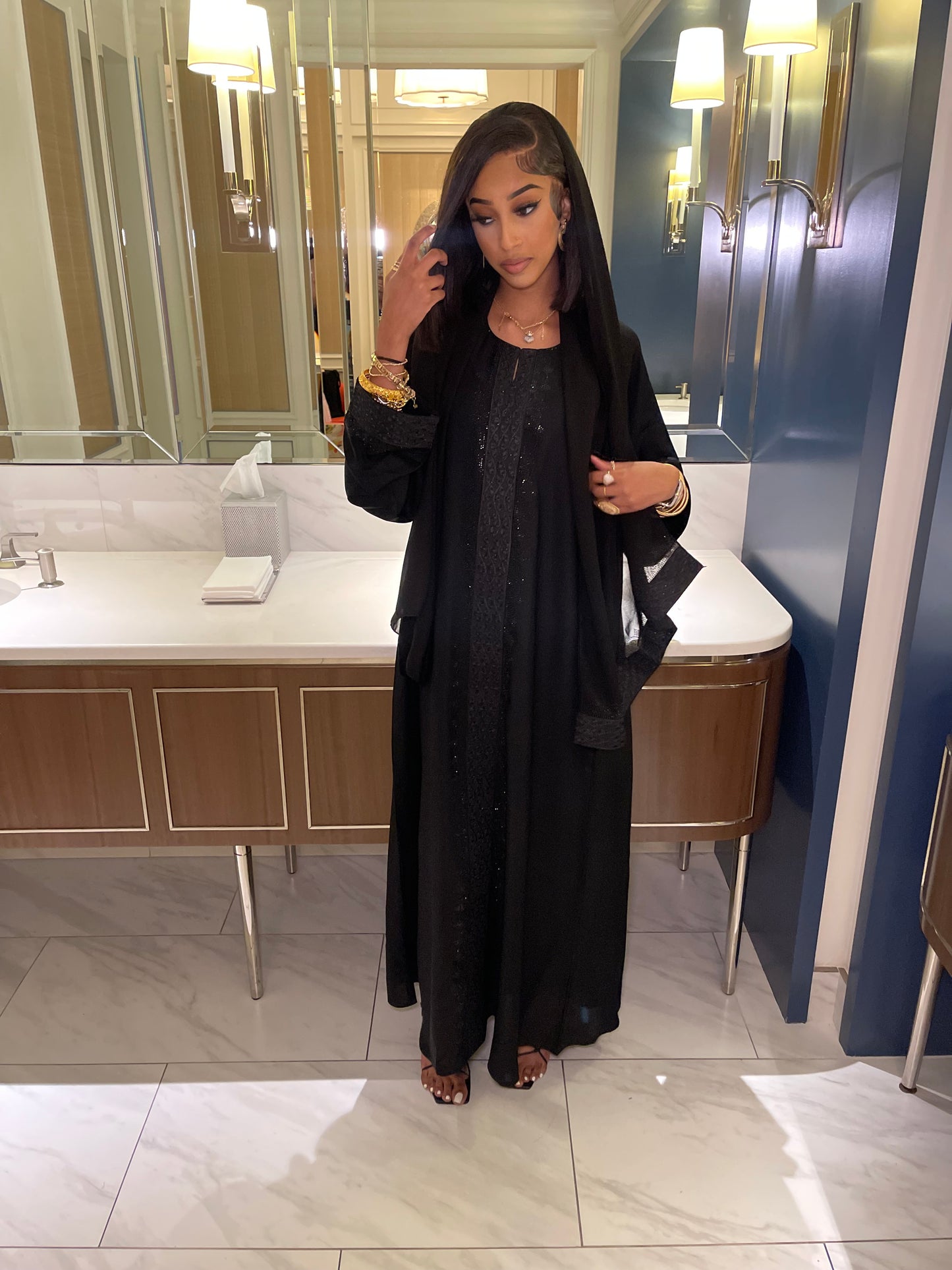 Black Diamond Abaya With Hijab